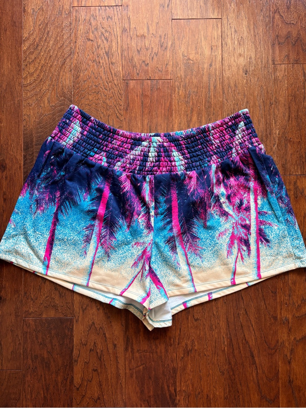 Torrid Tropical Palm Print Shorts Blue Pink | Size 3X | Plus Size - Picture 3 of 10